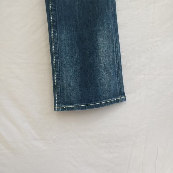 Miss Me embroidered pocket 98%cotton darkwash low midrise Bootcut Jeans w28 Boho - Picture 6 of 10